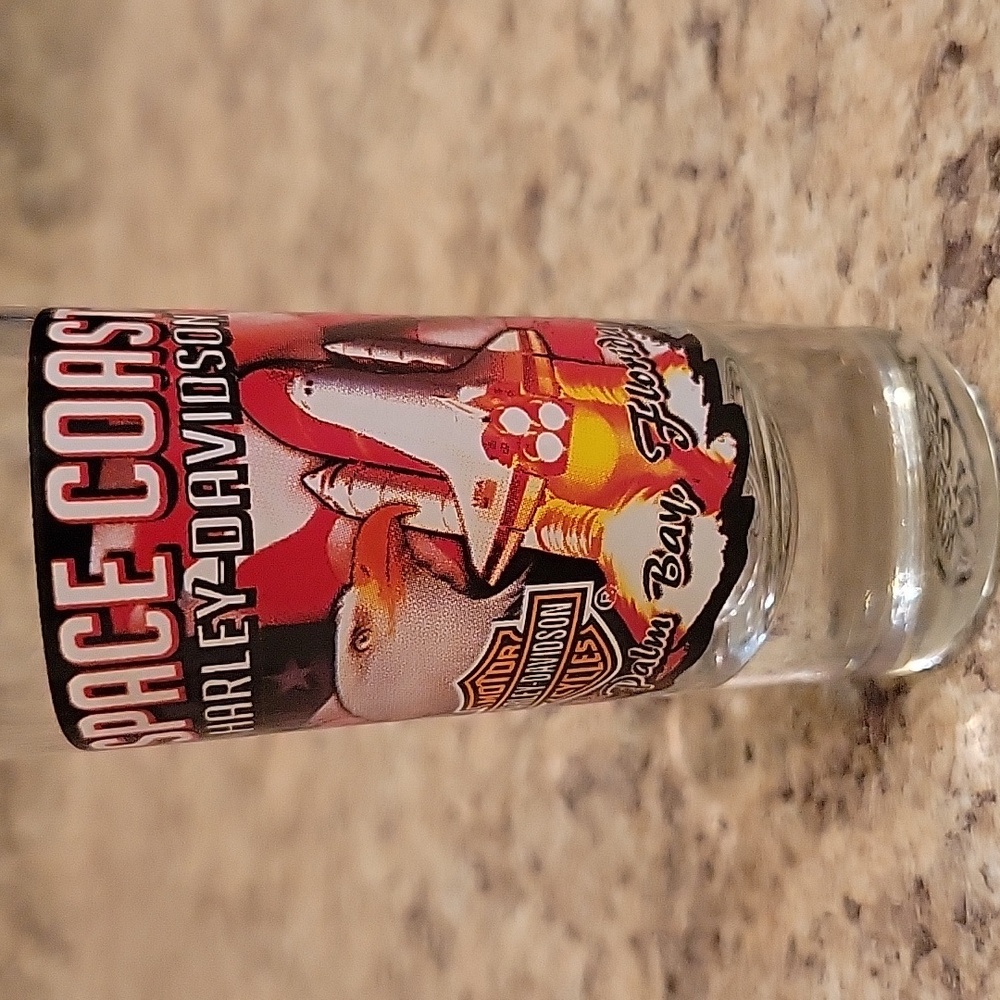 HARLEY-DAVIDSON SPACE COAST 2005 4" SHOT GLASS....NWOT